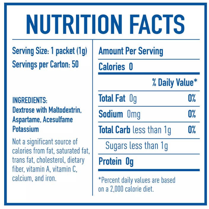 EcoQuality - Wholesale Sugar/Sweetener - EQUAL Original Zero Calorie Sweetener 1000 Packets/Case 1g5