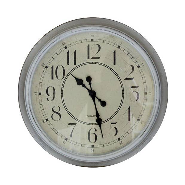 WHITE FRAME GLASS CLOCK 60 CM. for wholesale by Aktual / Dekora Import S.A