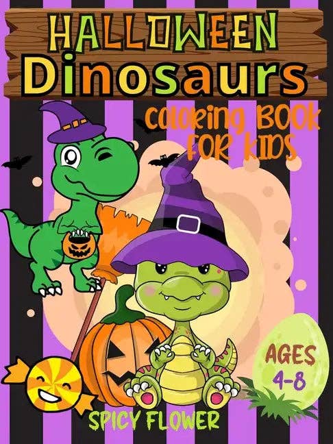 Halloween dinosaurs coloring book for kids ages 4-8: Color cute dinos while they enjoy themselves along with other spooky characters - Paperback for wholesale by Books by splitShops