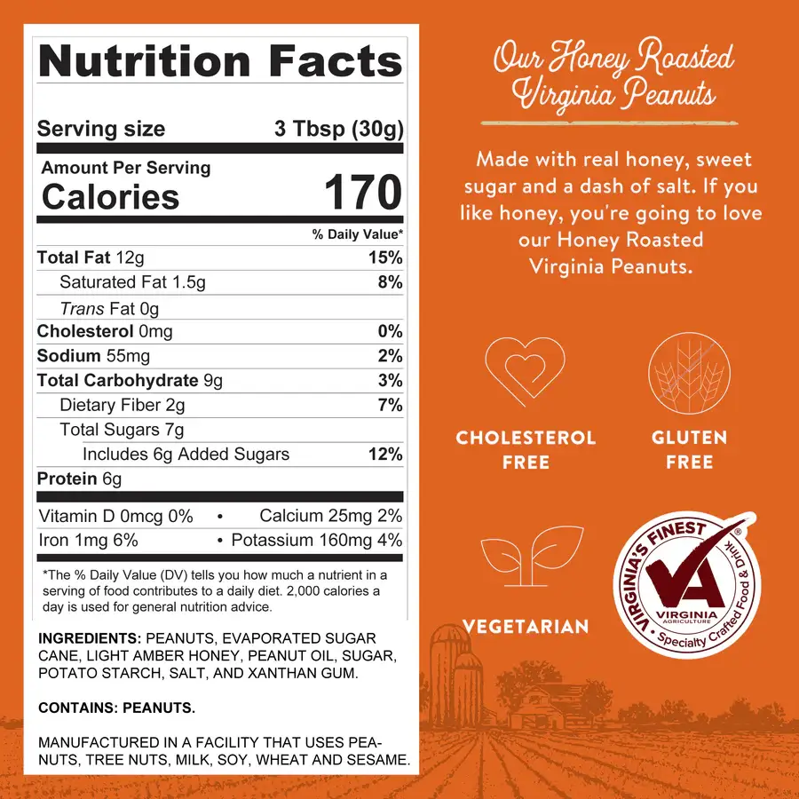 Whitley's Peanut Factory - Wholesale Nuts - 12 oz. Tins Honey Roasted Virginia Peanuts3