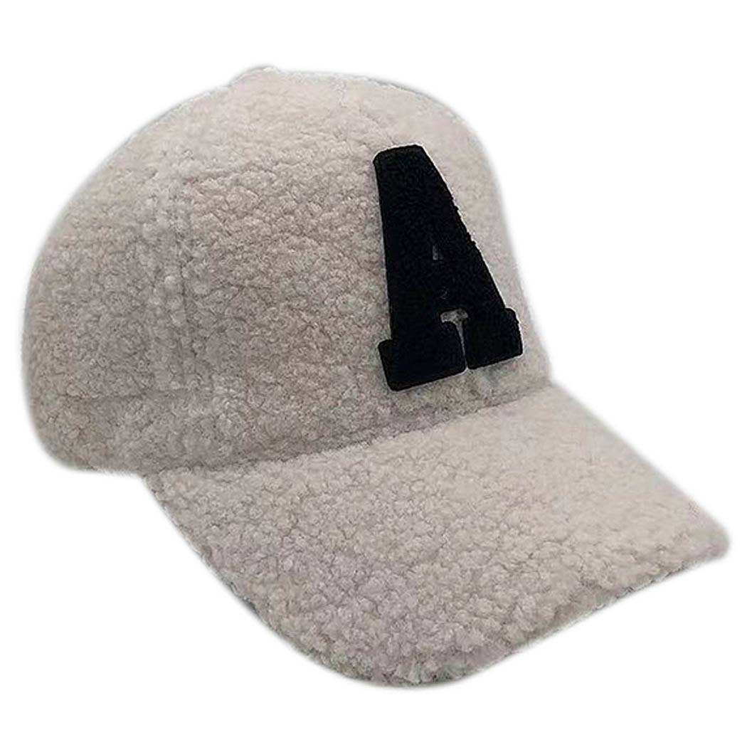 3AM BY H&D ACCESSORIES - Wholesale Baseball Cap - Women's - Letter A Sherpa Baseball Cap6