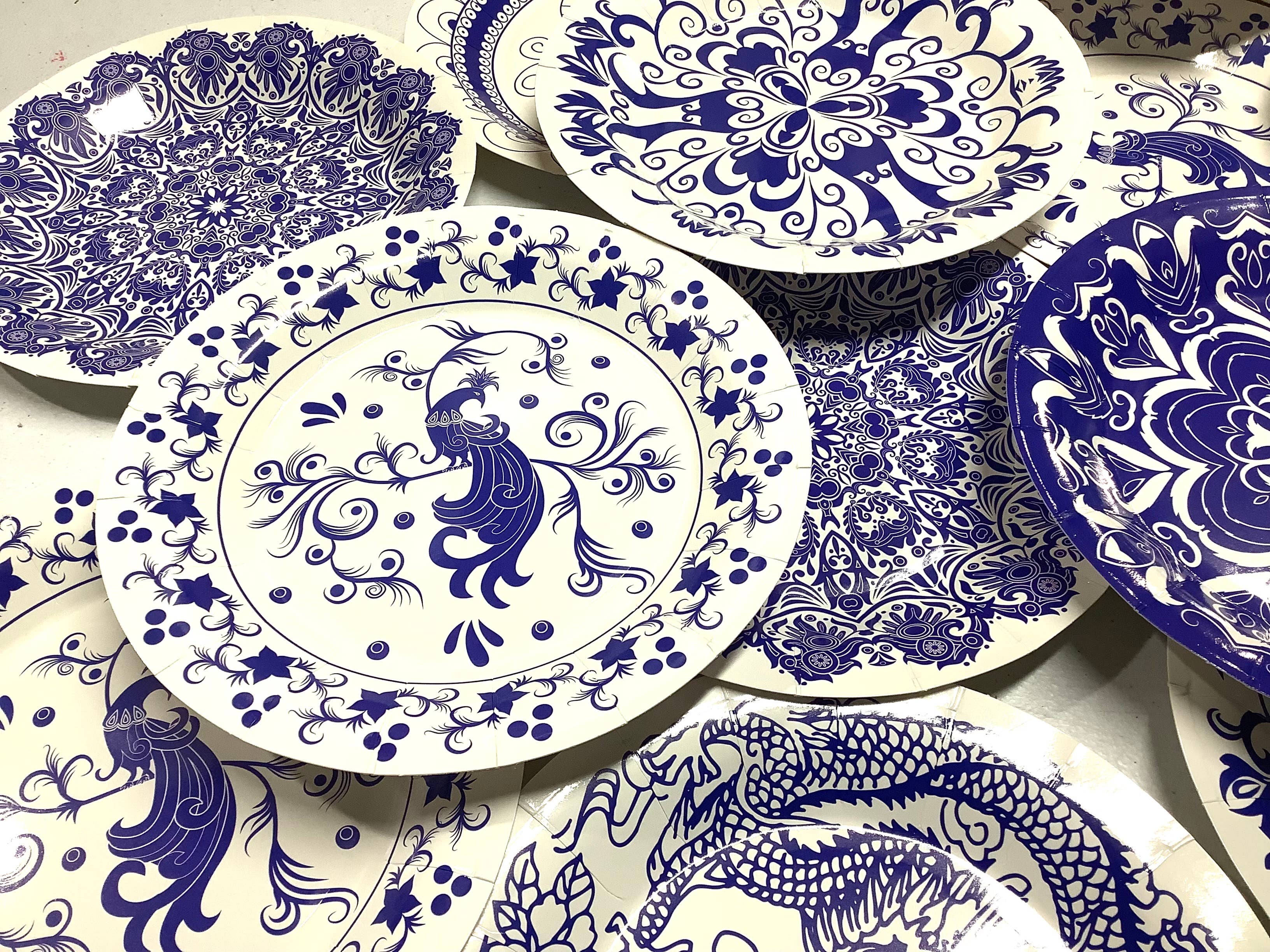 All Little Cute Things - Wholesale Disposable Plate - Blue and White Assortment Chinoiserie Plates Cake Dessert2