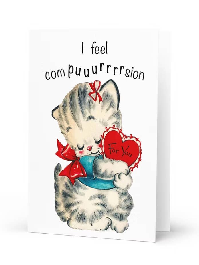 Carte de vœux "Compuuurrrrrssssion" pour la vente par Femmmeow