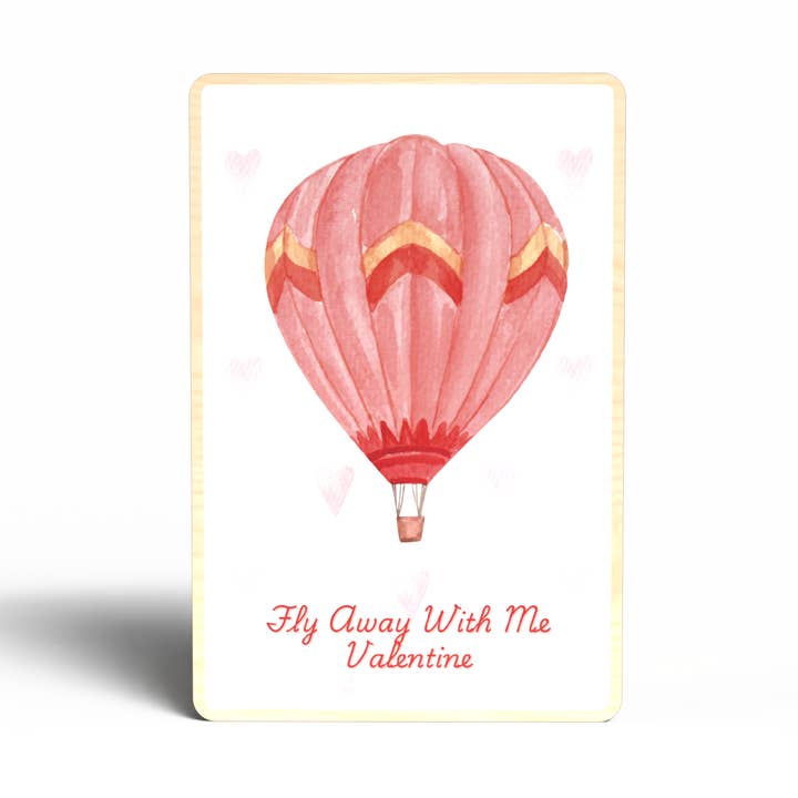 Cartão Postal de Madeira Sustentável do Dia dos Namorados, Fly Away With Me por atacado de Lifeforce Glass, Inc.