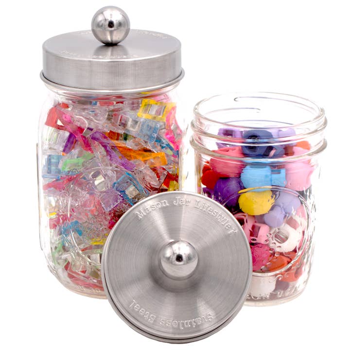 Mason Jar Lifestyle - Wholesale Canister - Apothecary Style Stainless Steel Lids for Mason Jars