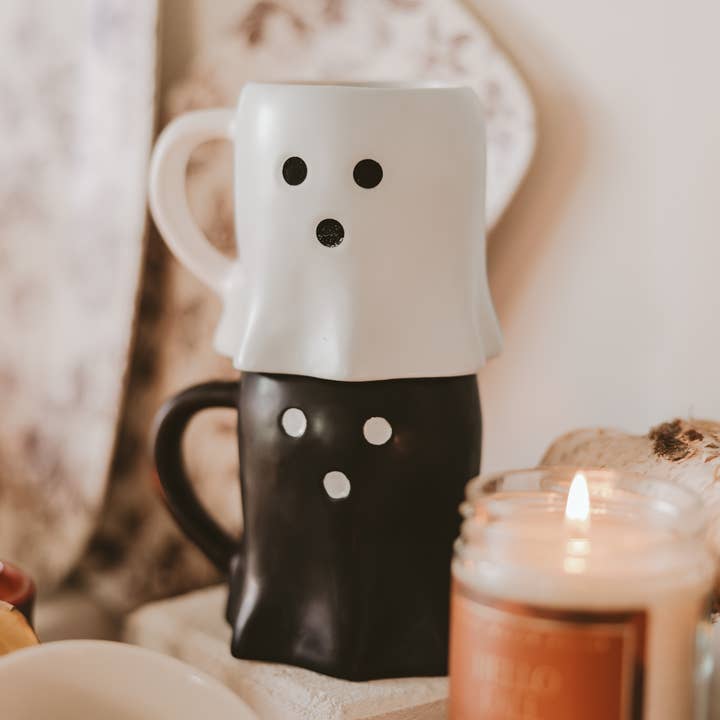 Sweet Water Decor - Wholesale Coffee Mug - *NEW* Black Ghost Coffee Mug - Halloween & Fall Decor2