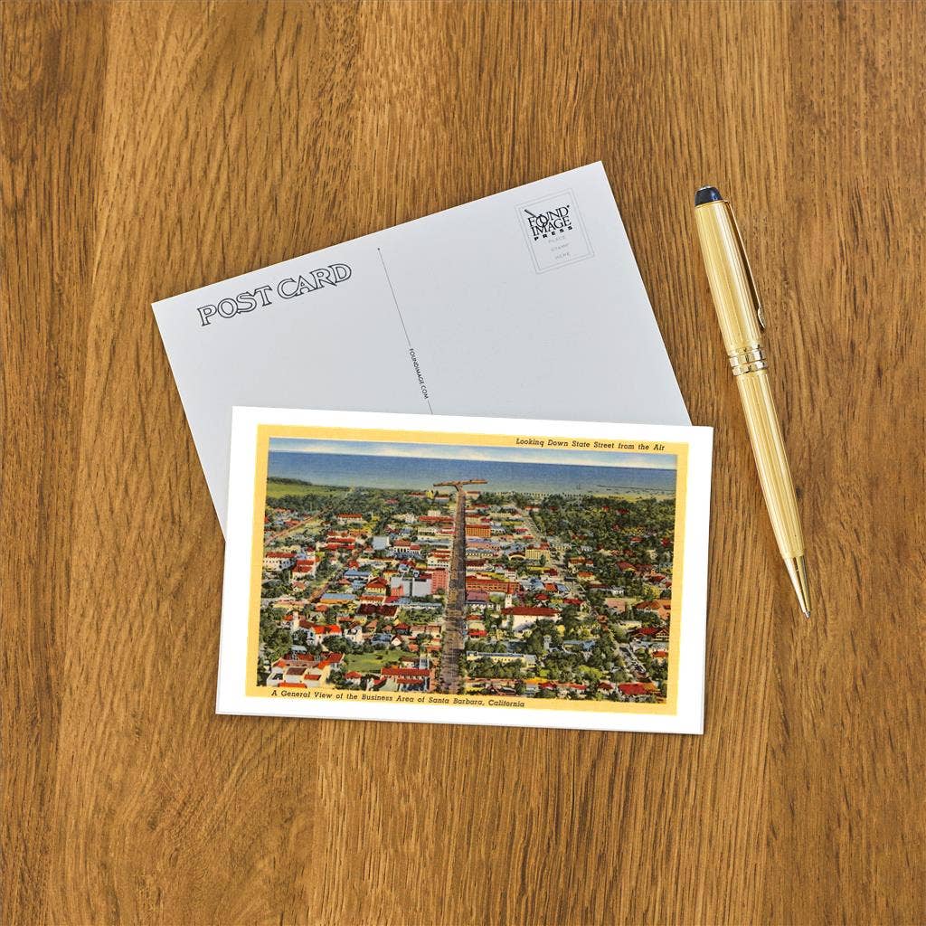 Found Image Press – wholesale Postcard – Postcard SB-35 View over Santa Barbara, California1