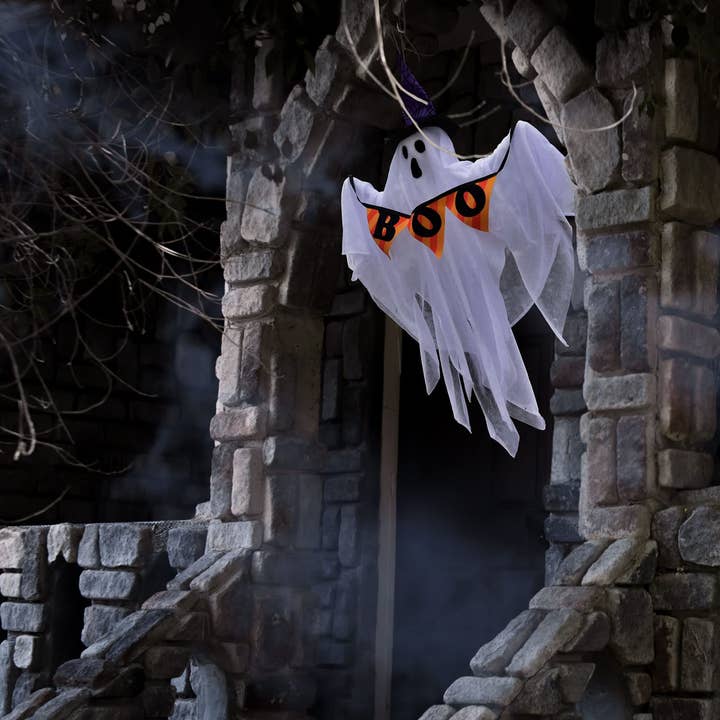 Fun Little Toys - Wholesale Outdoor Ornament/Decor - Halloween Ghost Decorations with Witch Hat Outdoor