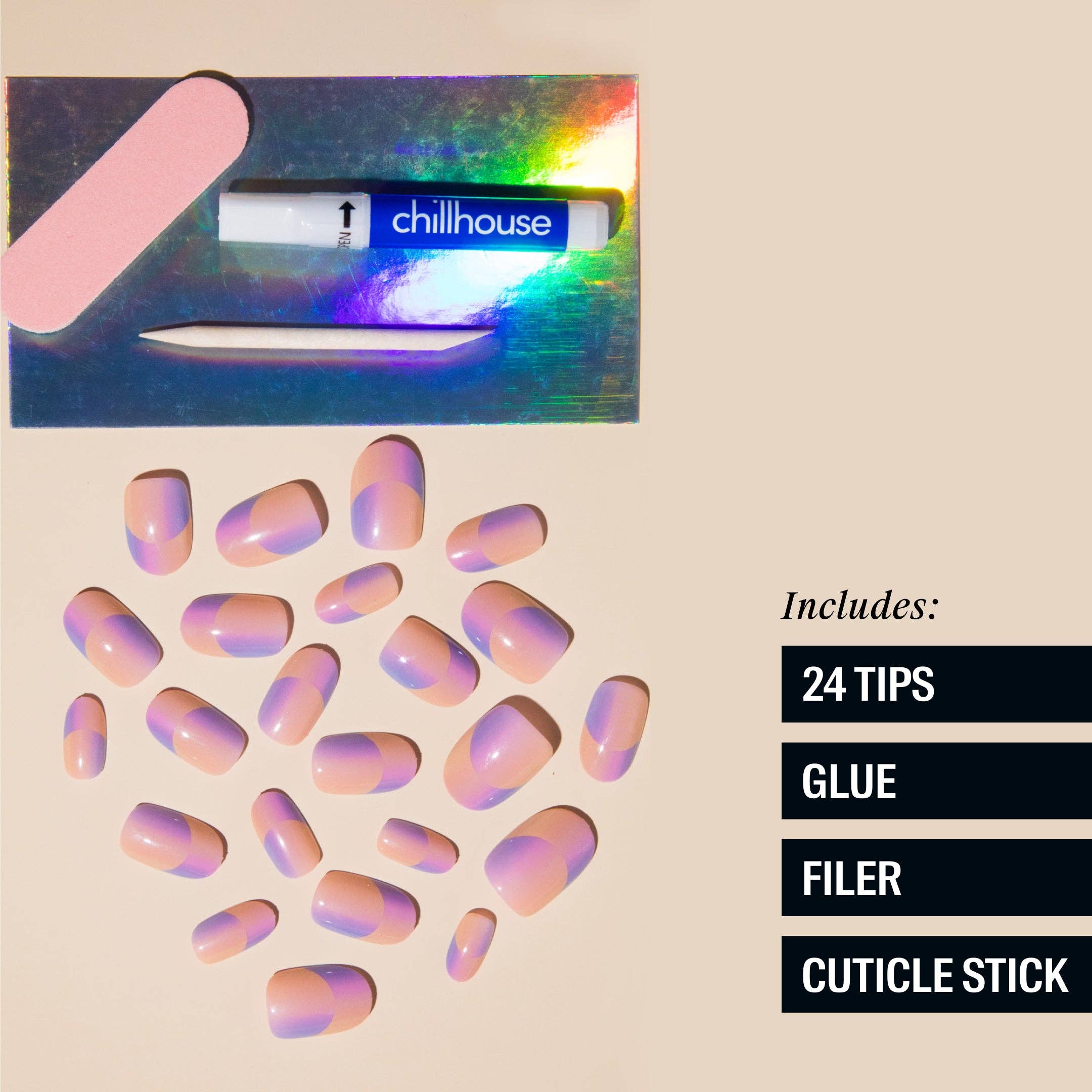 Chillhouse - Vente Faux ongles/vernis en patch - Chill Tips - OtterBox - Sorbet pour le petit-déjeuner2