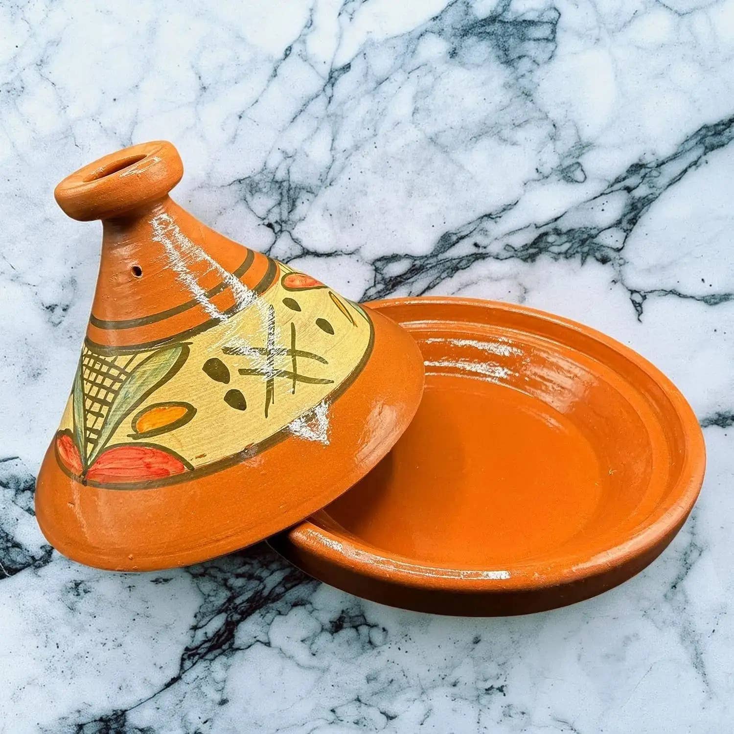 Etnico del Mondo - Wholesale Cooking Pot - Tajine XL 35 cm in Hand-Painted Terracotta with Ebook #160
