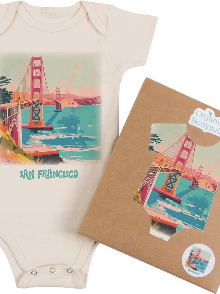 San Francisco Watercolor Landscape Infant & Toddler for wholesale by Morado Designs