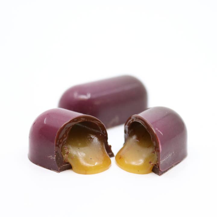 Passion Fruit Caramels for wholesale by Fruition Chocolate Works