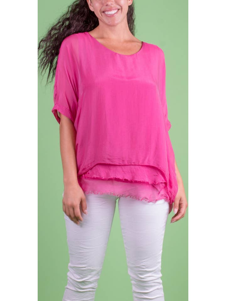 Gigi Moda - Wholesale Blouse - Women's - Kaftan Style Blouse with Frayed Edge22