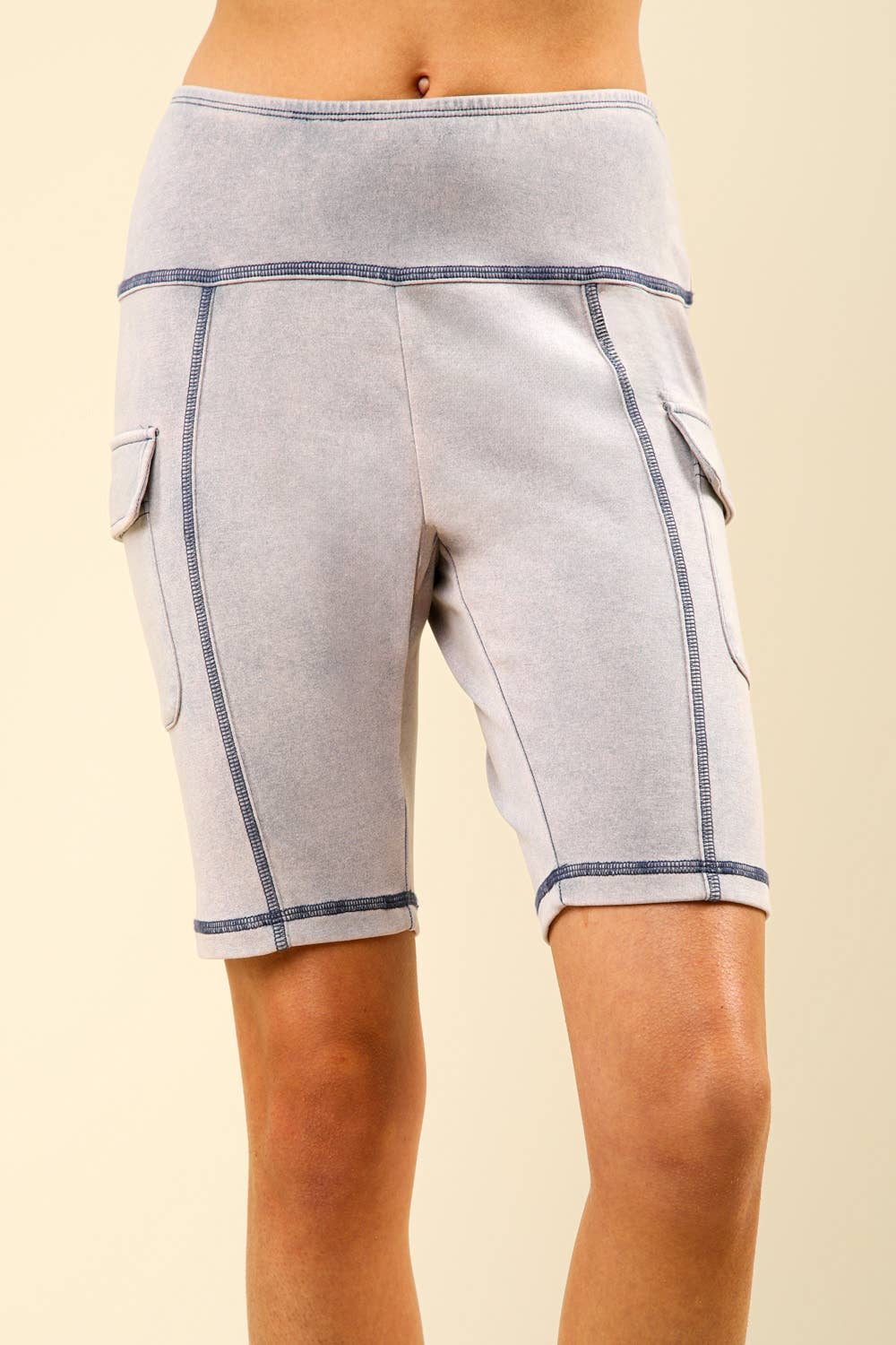 VERY J – Engroshandel Shorts – Kvinder – NP70303-vaskede bløde strikkede Cargo cykelshorts18