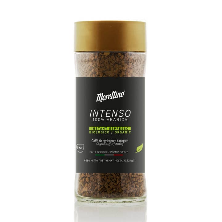 Morettino, Organic Instant Coffee Intense 100% Arabica (100g/3.52oz) for wholesale by Ciao Imports