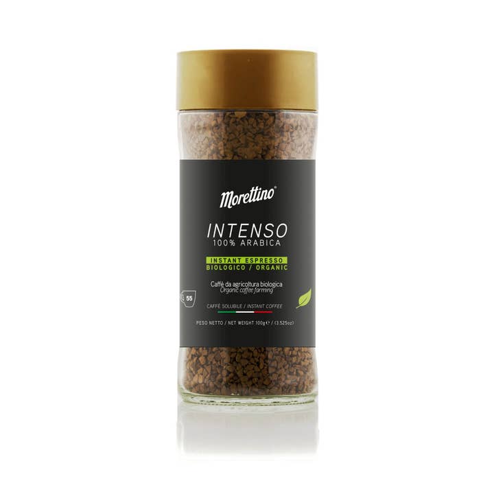 Morettino, Organic Instant Coffee Intense 100% Arabica (100g/3.52oz) for wholesale by Ciao Imports