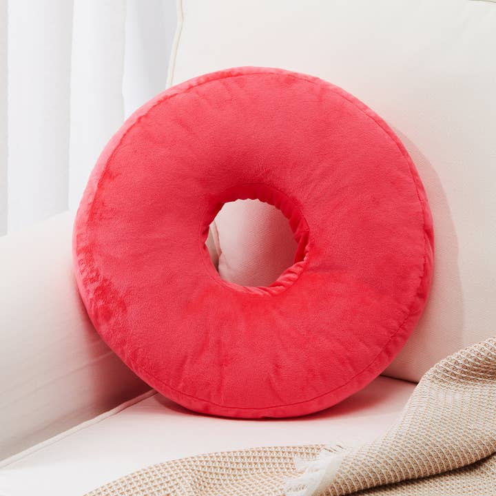 Cheer Collection - Wholesale Throw/Decorative Pillow - Round Donut Microplush Cushion - Doughnut Pillow
