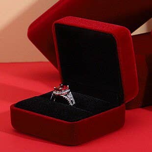 Zakka – wholesale Jewellery box/organiser – Velvet Jewelry Box Ring Pendant Necklace Earrings Burgundy0