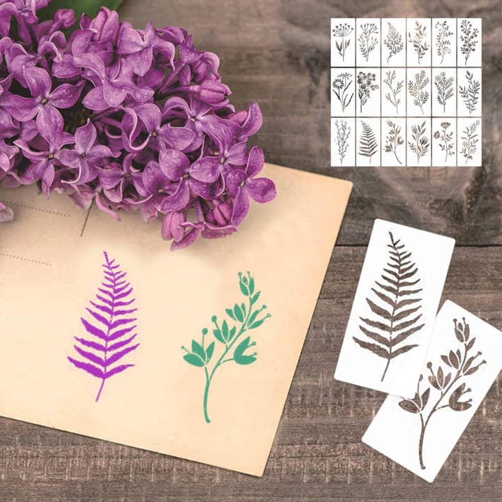 Moderny - Wholesale Stencil/Craft Die - Botanical Stencils Templates (18 pcs)5