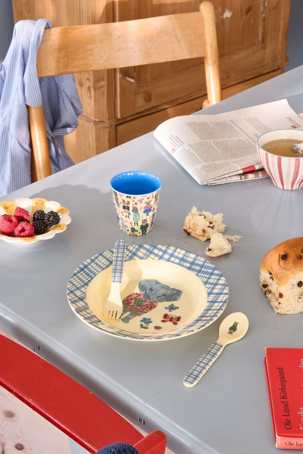 RicebyRice - Wholesale Flatware Set - Kids & Baby - Baby Spoon and Fork - Blue - Nathalie Lété Print 2