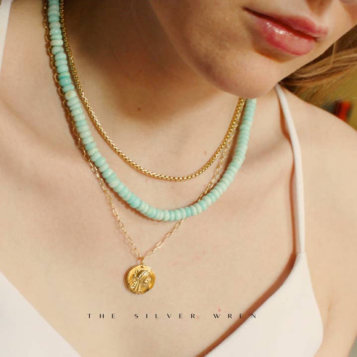 The Silver Wren - Wholesale Beaded/Pearl Necklace - Aqua or Pink Opal Necklace