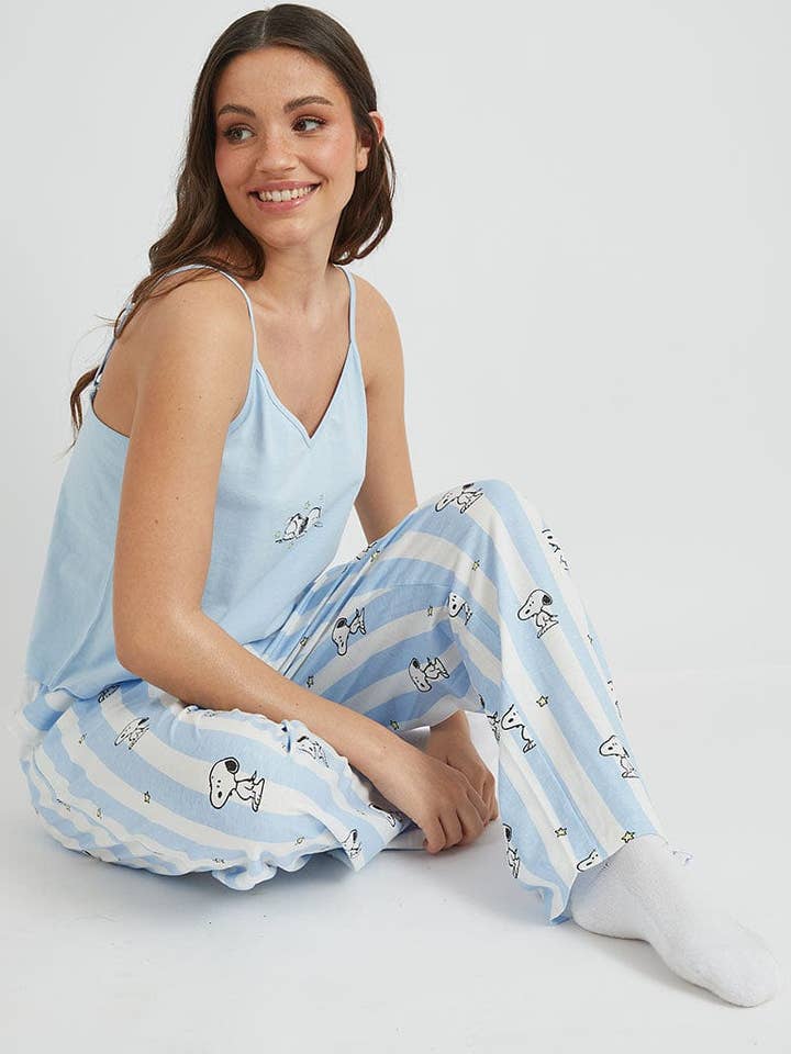 Skinnydip London – Engroshandel Pyjamasæt - Dame – Peanuts x Skinnydip Snoopy Cami & Bukse Pyjamasæt