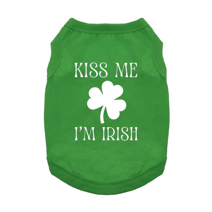 Kiss Me I'm Irish Dog Shirt - Emerald Green for wholesale by Doggie Design