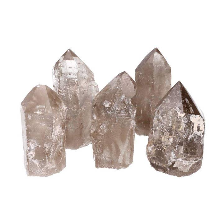 Semi-polished Smoky Quartz Points for wholesale by Vives de la Cortada S.L