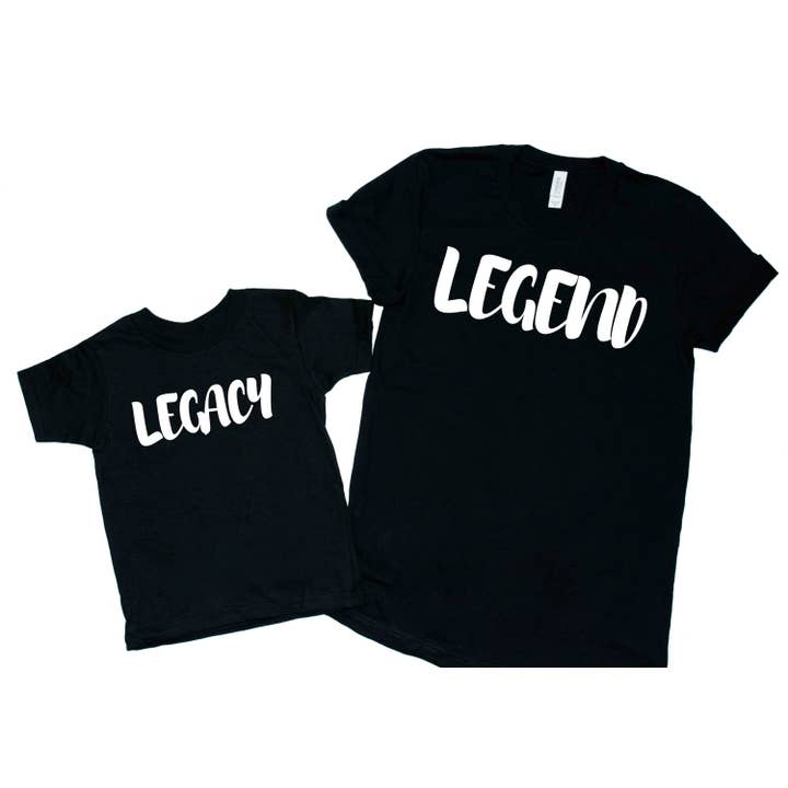 Ensemble assorti Legend Legacy | Maman et moi | Papa et moi | Chemise personnalisée | Fête des pères | Fête des pères | Baby Shower pour la vente par Fraser & Pine | Sweet Lavations