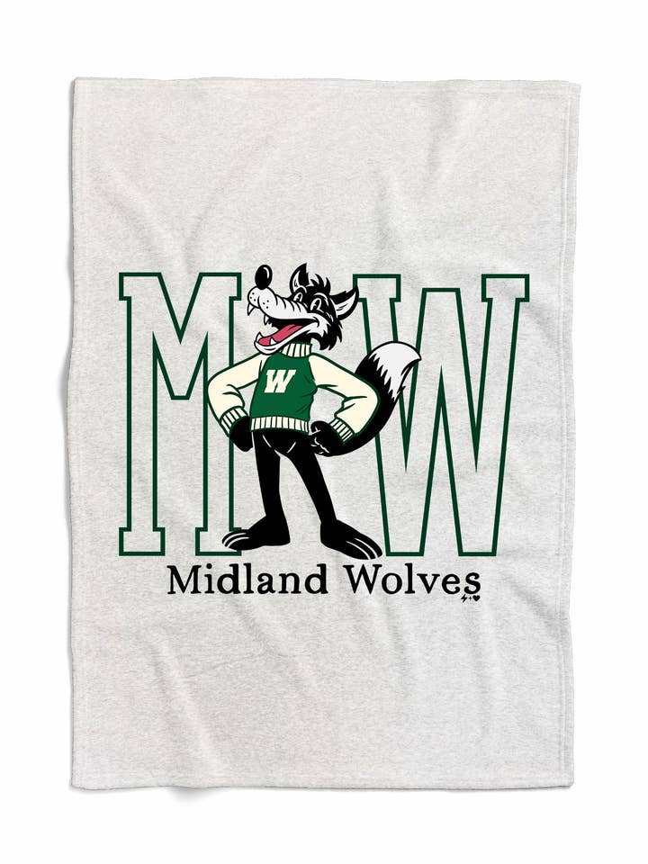 Varsity Monogram Mascot Custom Sweatshirt Blanket (BLANKET1078) for wholesale by Hustle+Heart