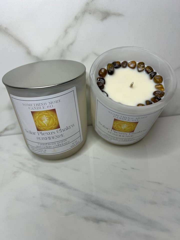 Solar Plexus chakra candle for wholesale by Something More Candle Co.