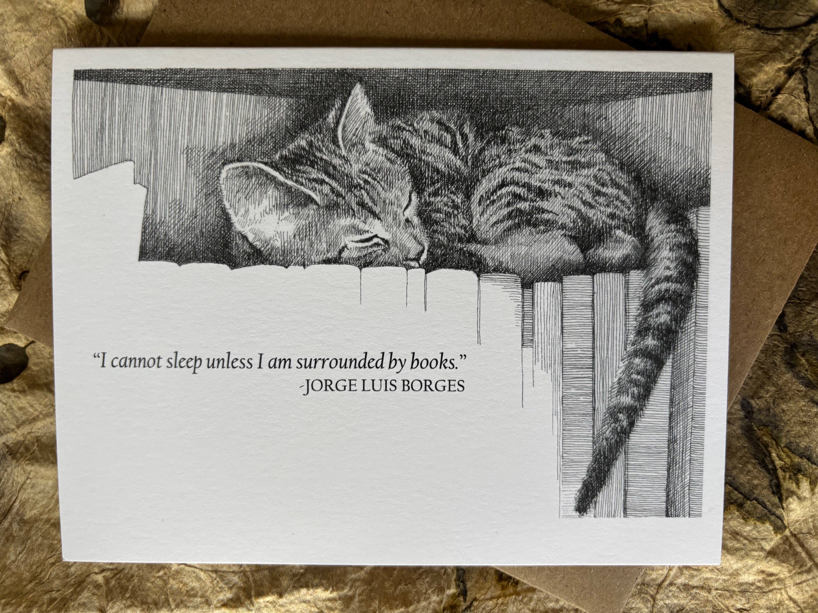 Karen Ritz Cards - Wholesale Everyday Greeting Card - Books & Beasts Cat Book Fun Notecard2
