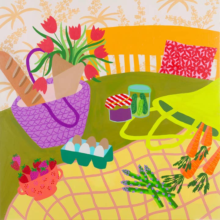 Farmer's Market Haul Print for wholesale by Bailey Schmidt Art