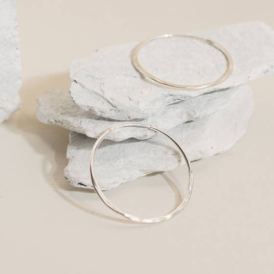 Sterling Silver Hammered Hoops for wholesale by Fawn And Rose