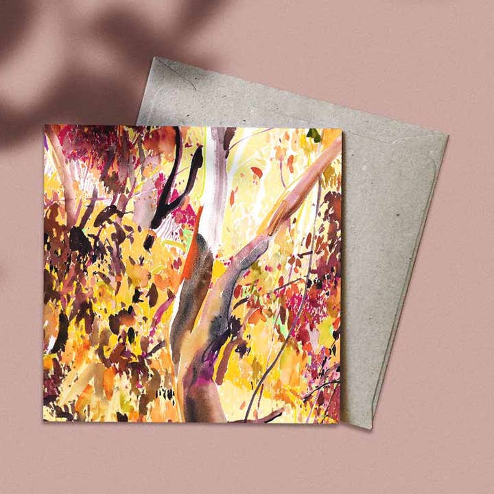 Biglietto d'auguri 'Il tempo è d'oro' per la vendita all'ingrosso da parte di Natalie Martin | Australian Watercolour Artist