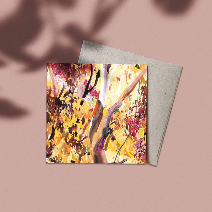 Tarjeta de Felicitación 'El Tiempo es Oro' para venta al por mayor de Natalie Martin | Australian Watercolour Artist