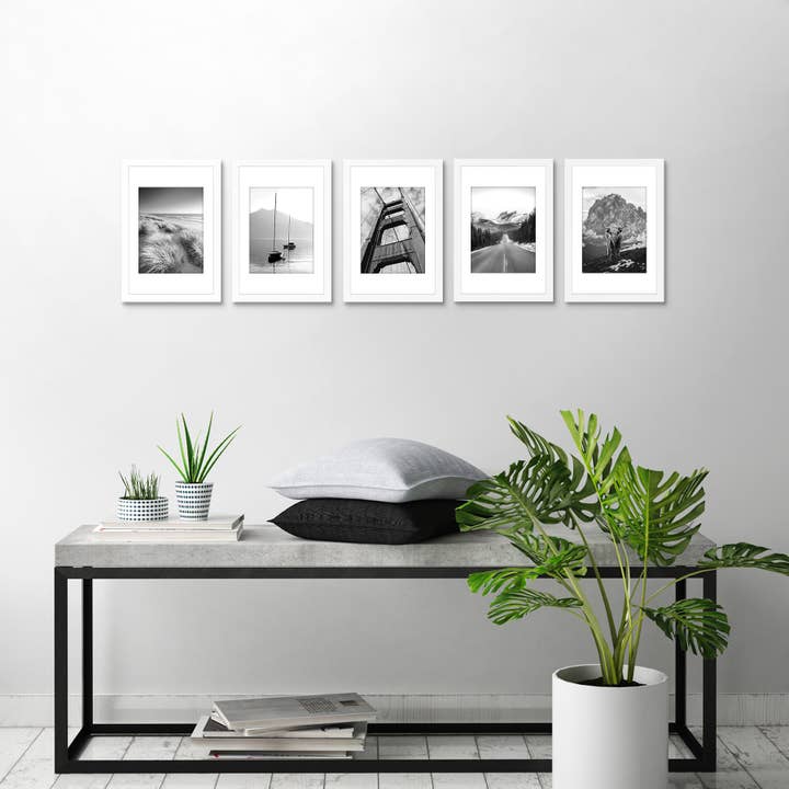 Americanflat - Wholesale Picture Frame - Americanflat Picture Frame with Mat Slim Molding (5 Pack)1