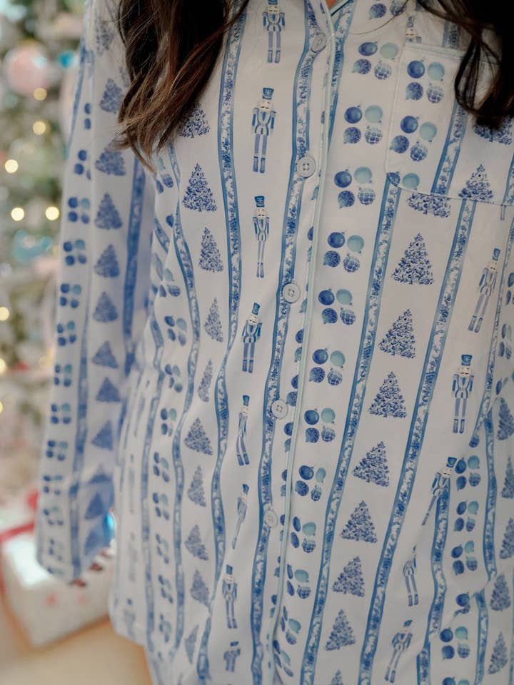 KENZKUSTOMZ - Wholesale Sleepwear Set - Women's - Blue Christmas - Long Pajama Set5