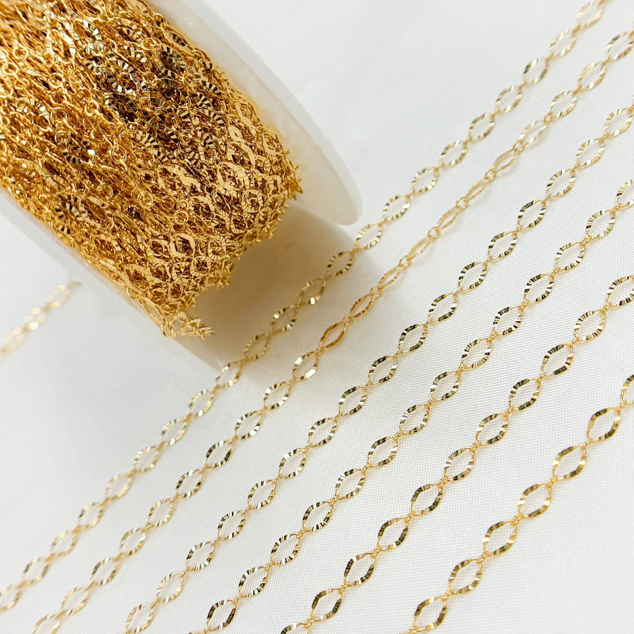 Tresor Jewelry Inc. - Wholesale Link & Chain Necklace - 1370SBGF. 14K Gold-Filled Diamond Cut Oval Link Chain3