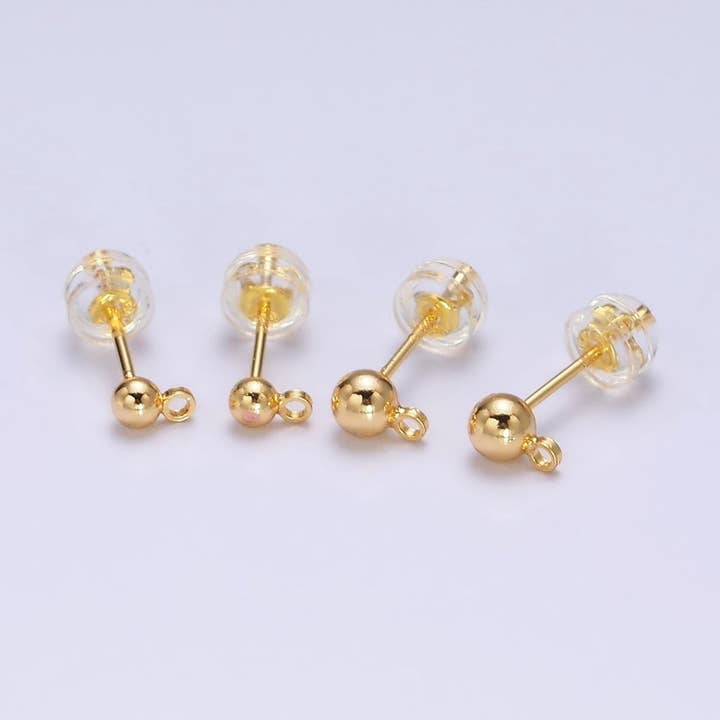 24K Goud Gevuld 2,8mm, 3,8mm Ronde Kraal Lus Oorbel Sieraden Benodigdheden | Z457 Z458 voor wholesale door Aim Eternal