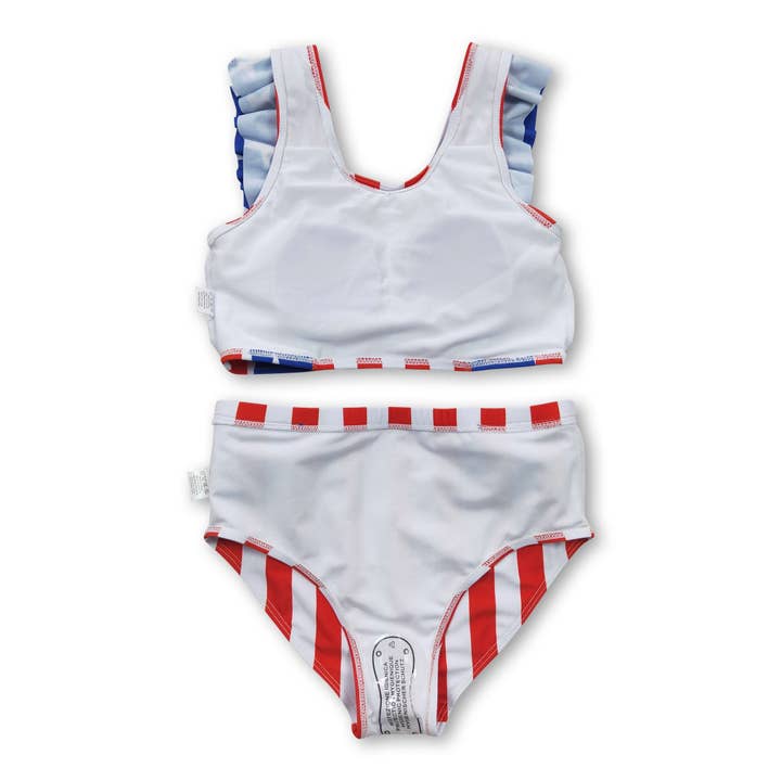 Yawoo Garments - Wholesale Two Piece Swimsuit - Kids - Stars stripe lining baby girls 4th of july swimsuit1