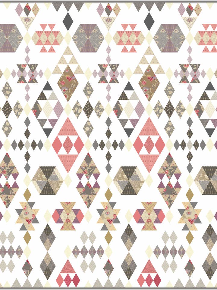 Floating Diamonds Block of the Month for wholesale by 3 Dog Design Company