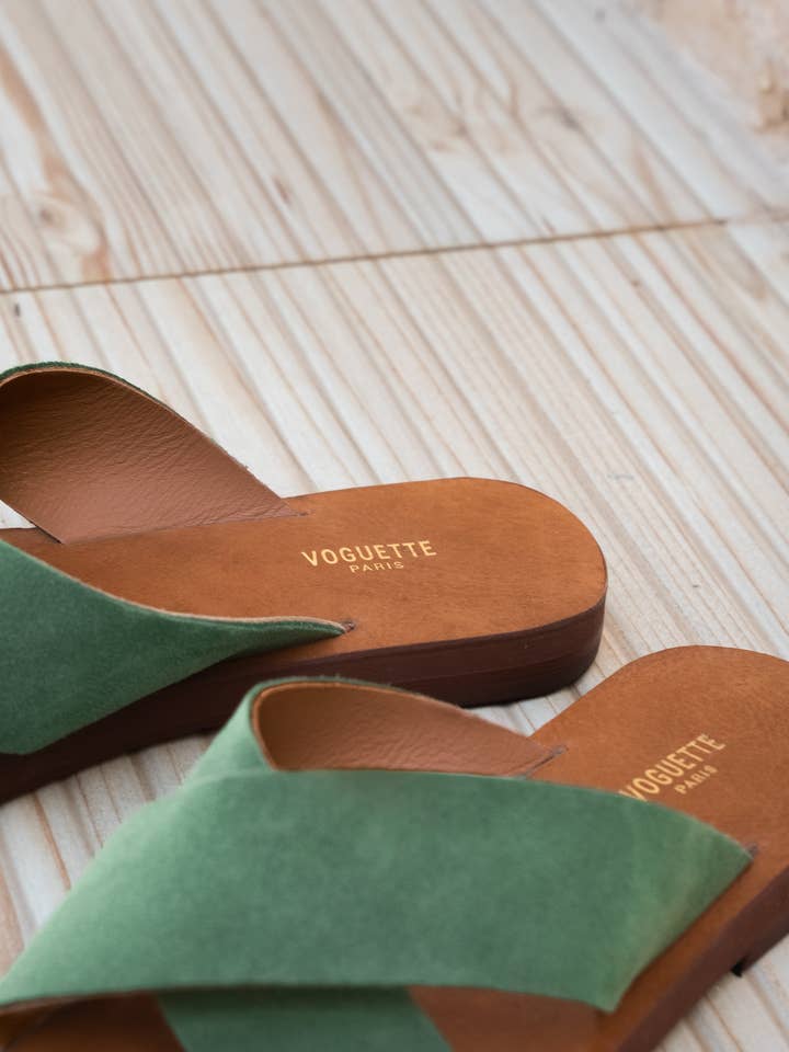 Voguette Paris - Wholesale Sandals - Women's - JULIAN GREEN AGAVE SANDALS2