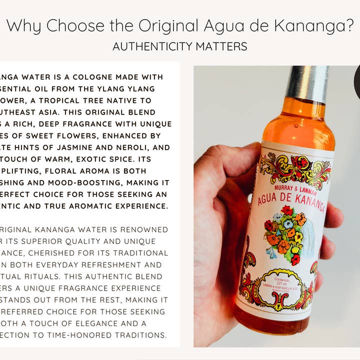 Giuseppina Shop - Vente Parfum/Eau de toilette - L'eau de Kananga - L'eau de Kananga originale du Pérou