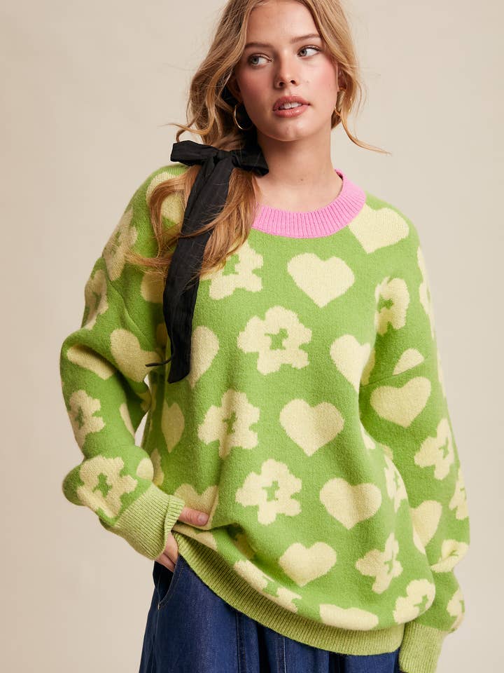 Heart & Bloom Knit Sweater LSW0875 for wholesale by Listicle