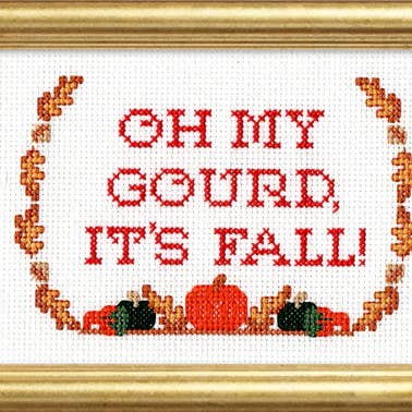 Subversive Cross Stitch - Wholesale Embroidery/Cross Stitch Supplies - Oh My Gourd Deluxe Cross Stitch Kit