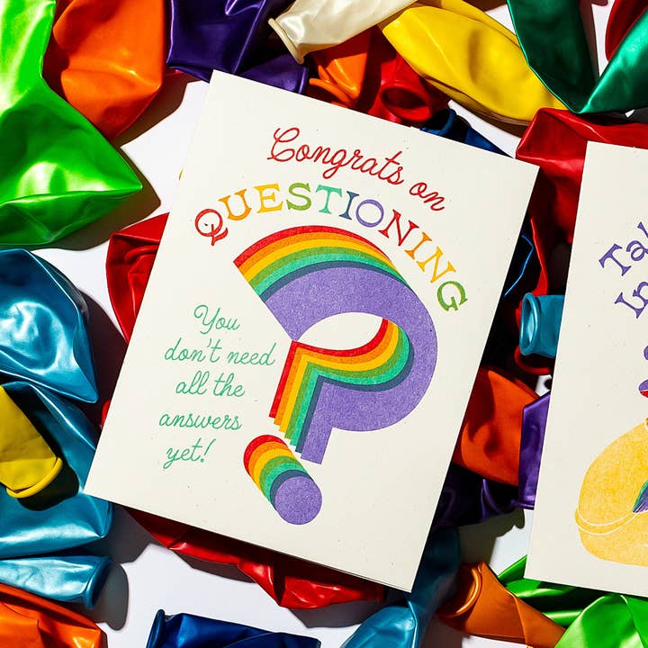 Bromstad Printing Co. - Wholesale Congratulations Card - Congrats on Questioning - Risograph Greeting Card2
