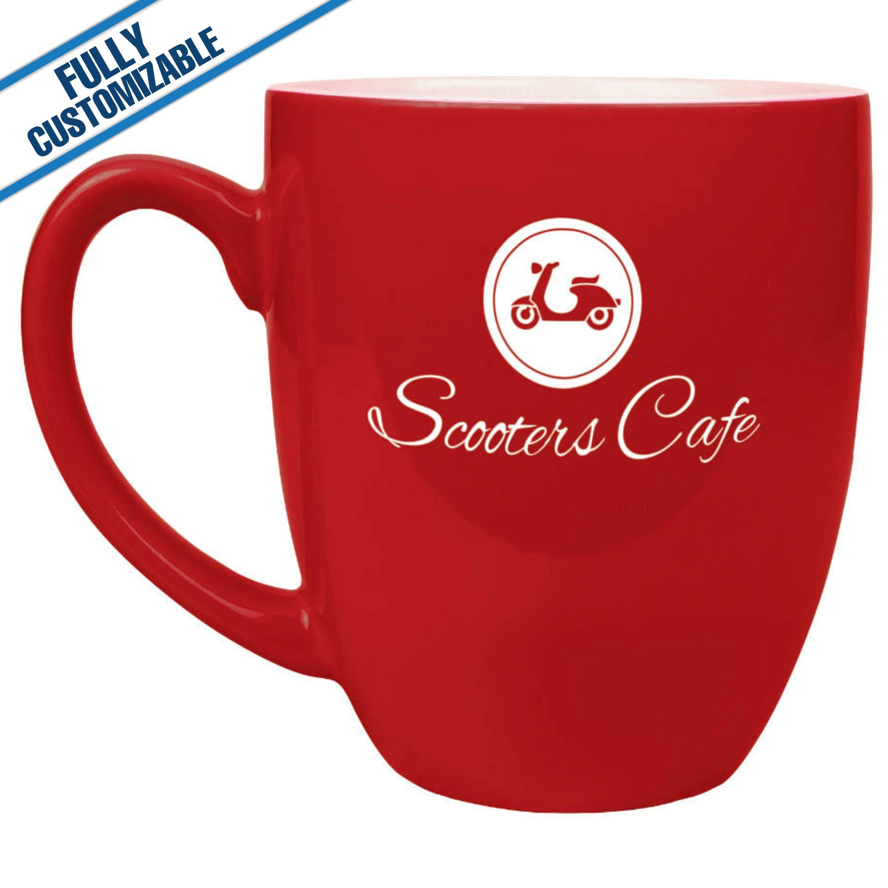 GiftWorksPlus - Wholesale Coffee Mug - 16Oz. Engraved Ceramic Bistro Mug Fully Customizable1