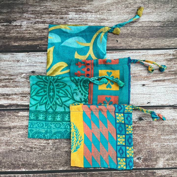 House of Kraft - Wholesale Gift Bag Set/Pack - Gift Pouches | Upcycled Silk Pouch | Pack Silk Gift Pouch40