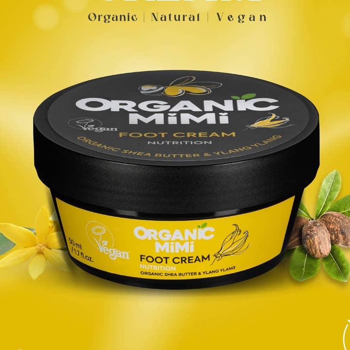 Organic Mimi, Crème pour les pieds Nutrition Karité & Ylang Ylang, 50 ml pour la vente par Organic MiMi